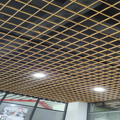 100x100 Metalowe płytki sufitowe Rozstaw kratek Aluminiowa dekoracja sufitu komórkowego