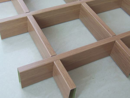 Nowoczesna siatka sufitowa o wymiarach 250 x 250 mm o grubości 0,9 mm z kwadratową krawędzią