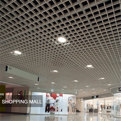 150x150mm metalowe płyty sufitowe z otwartymi komórkami podwieszany aluminiowy sufit siatkowy