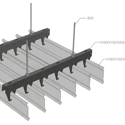 Ognioodporny sufit aluminiowy B 200x3000mm do dekoracji ścian zewnętrznych
