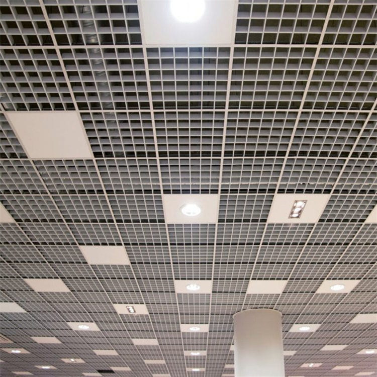 T Bar Aluminiowy metalowy sufit 100x100mm Siatka z ramą przenikania ciepła